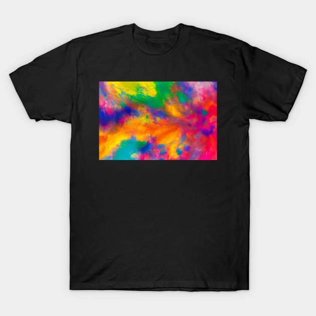 Abstract colors mixing merging cool colors environment evening sky T-Shirt by N1L3SH